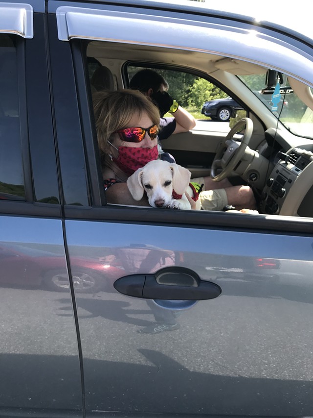 Patricia Mallette of North Clarendon and her puppy, Molly - SALLY POLLAK