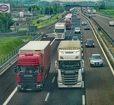 Lorries on motorway