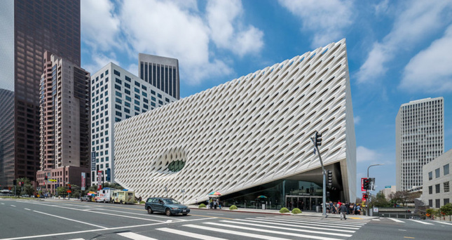 los angeles museum covered in sloped panels