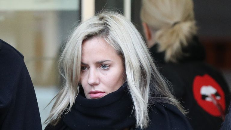 Caroline Flack leaves Highbury Corner Magistrates&#39; Court where she plead not guilty to assaulting boyfriend Lewis Burton.