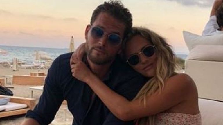 Lewis Burton posted this image of Caroline Flack and himself on Instagram. Pic: mrlewisburton