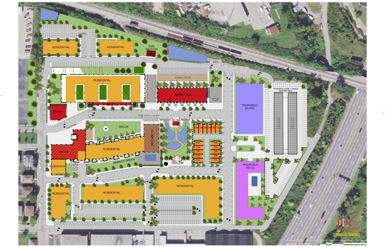 Site plan for former US Playing Card Company site