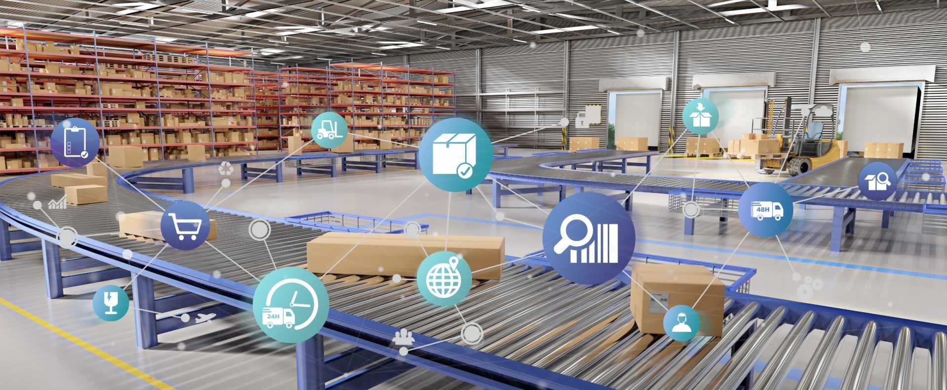 Logistics supply chain resilience  digital technologies transformation warehouse iot connectivity data - shutterstock_1144447313
