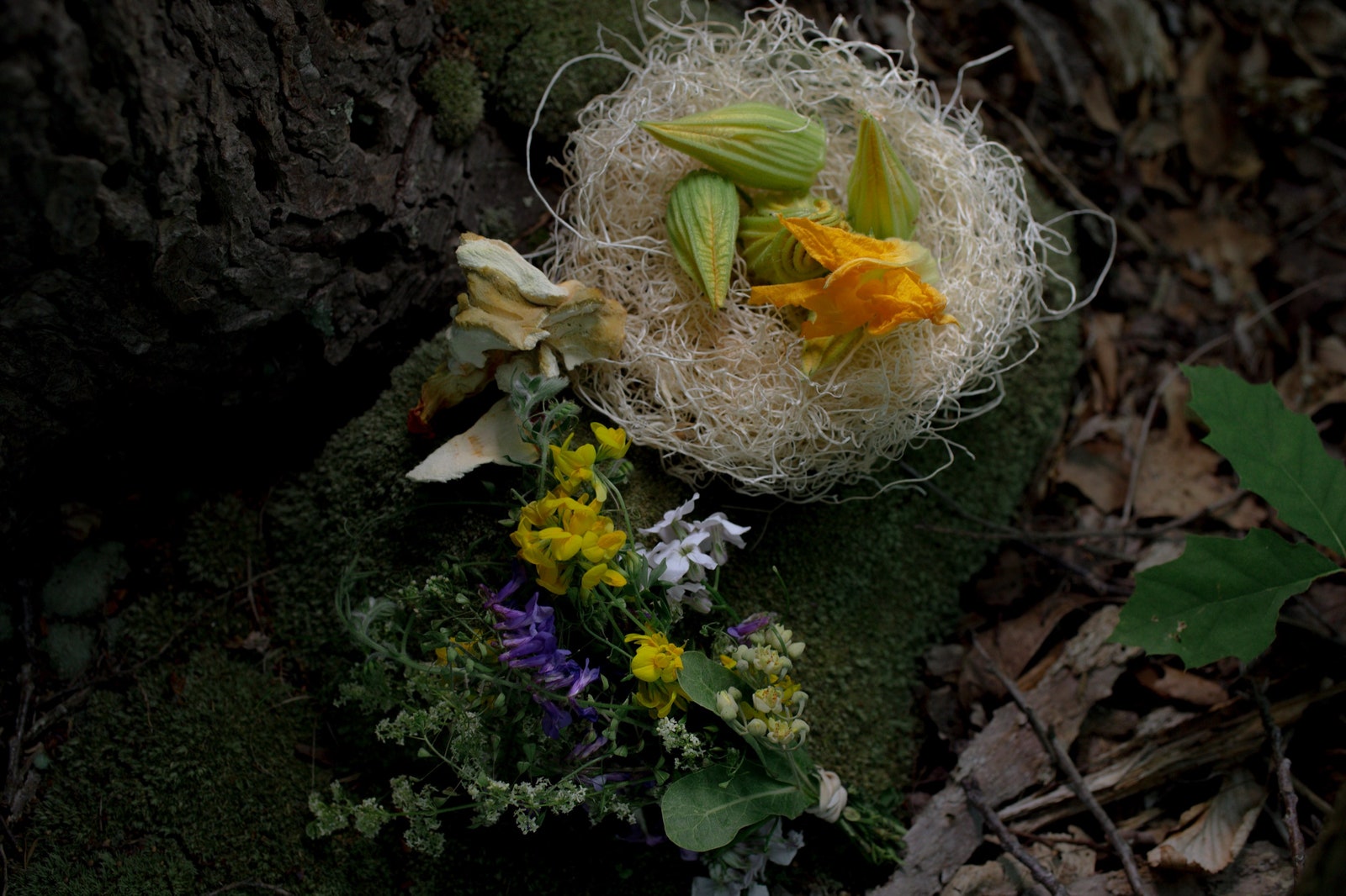 Basket with flowers.