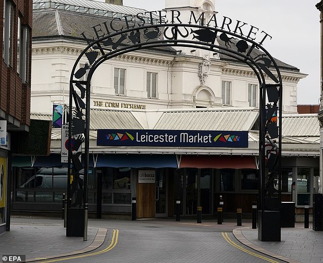 The market remained boarded up in Leicester today, with lockdown set to be tightened up again to combat the spread