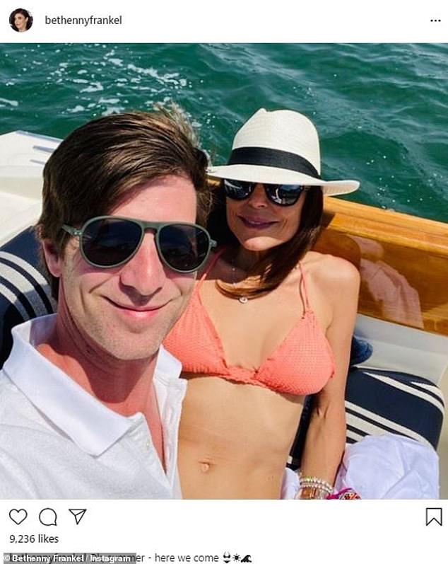 Boat day: Bethenny Frankel was spotted flashing her washboard abs during a boat day with her boyfriend, Paul Bernon