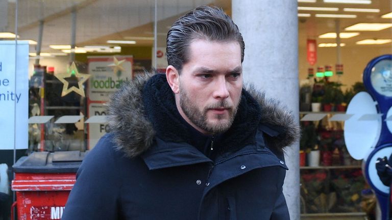 Lewis Burton arrives at Highbury Corner Magistrates&#39; Court, where his girlfriend Caroline Flack is charged with assault