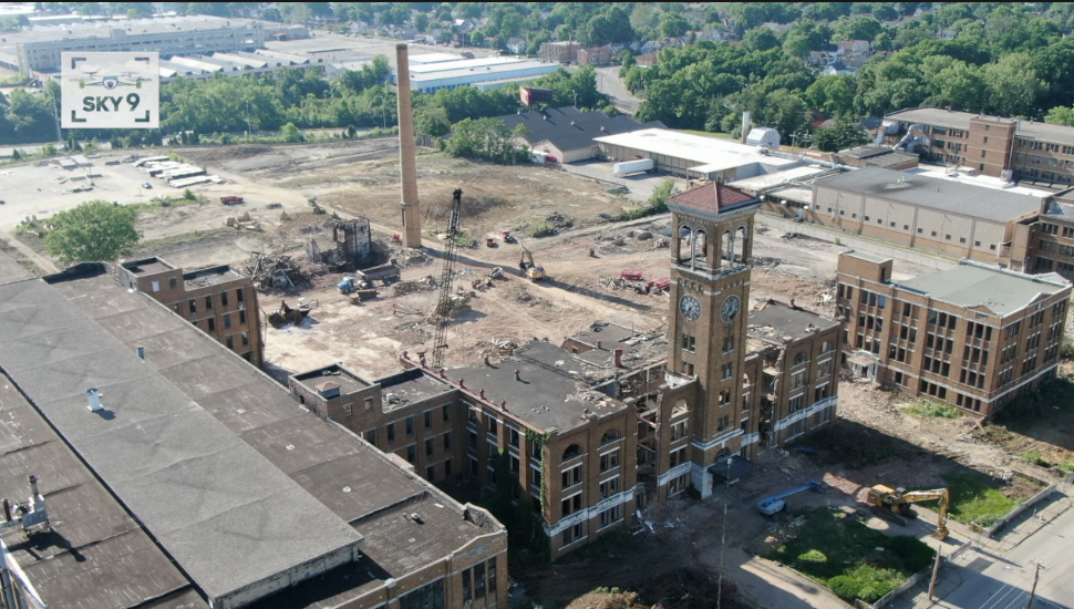 Demolition at the former US Playing Card Company site