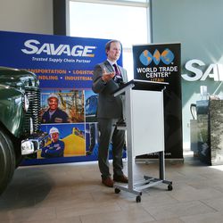 Rep. Ben McAdams, D-Utah, discusses the importance of the United States-Mexico-Canada Agreement to Utah’s economy and jobs during a press conference at the Savage office building in Midvale on Tuesday, July 14, 2020.