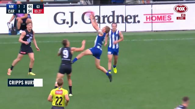 Cripps downed by Roo's studs