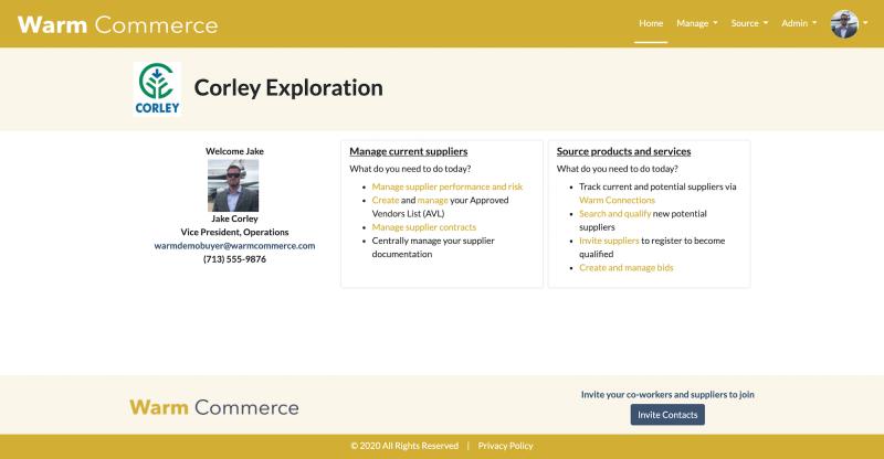 Warm Commerce helps companies to companies to reduce costs and risk to successfully manage supply chains.