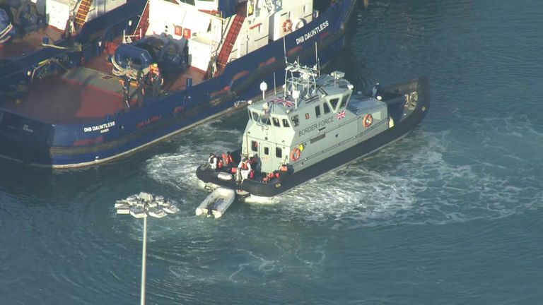 Migrants crossing to Dover