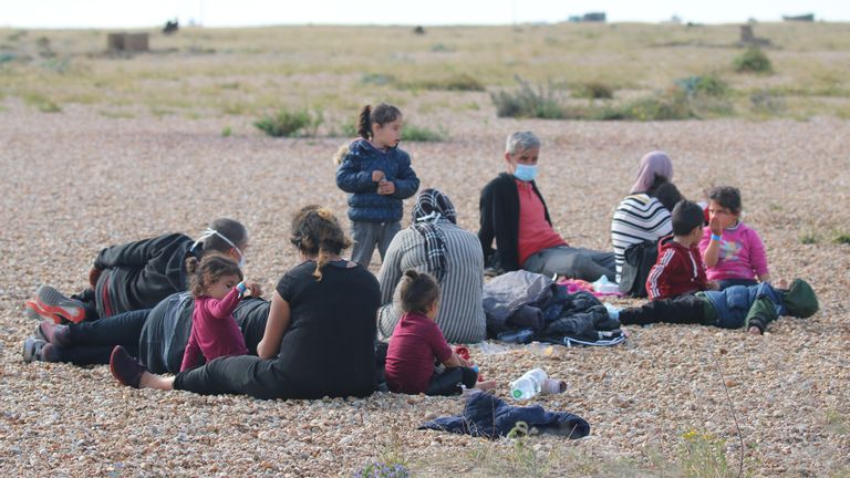 Male, female and child migrants have been pictured in Dungeness. Pic: Susan Pilcher