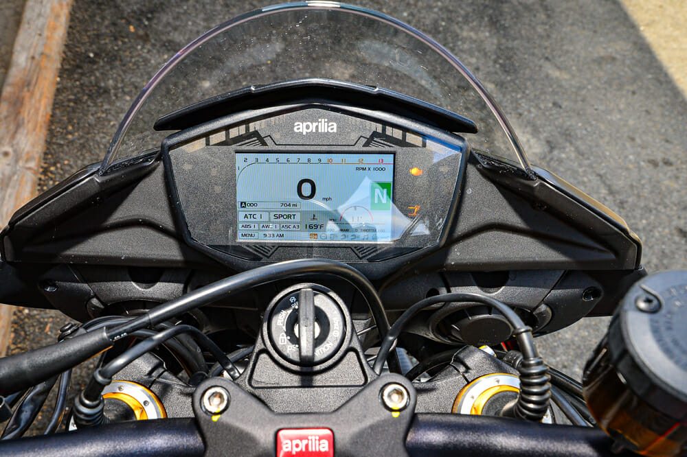 2020 Aprilia Tuono 1100 Factory dash.