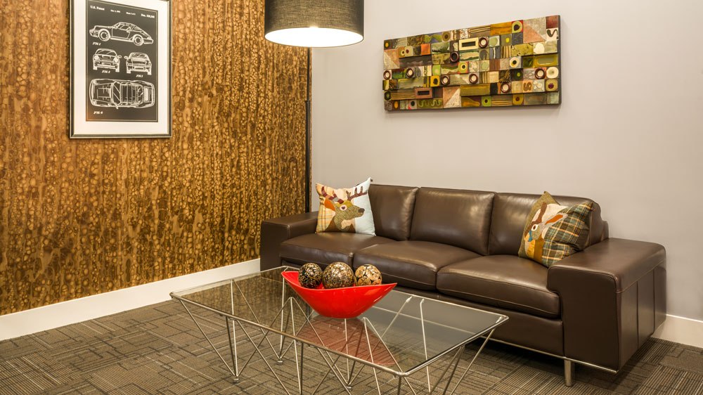 A custom car garage designed by Florida-based DawnElise Interiors International.