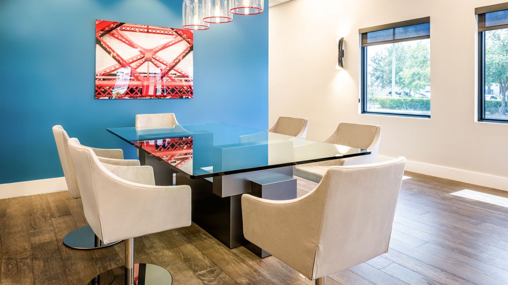 A custom car garage designed by Florida-based DawnElise Interiors International.