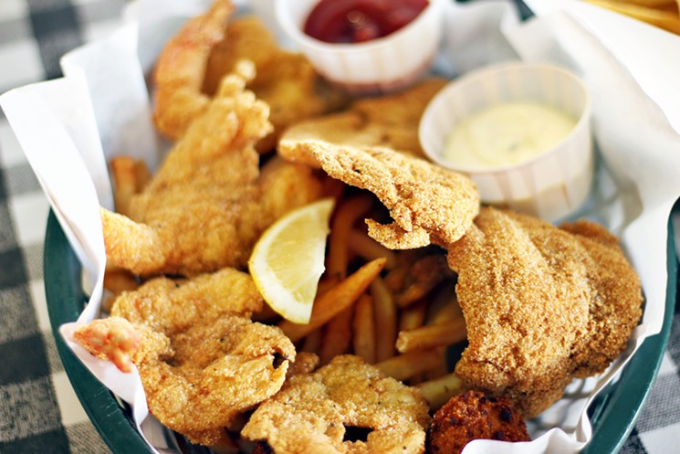 Flying Fish has Gulf seafood and American-farmed catfish.