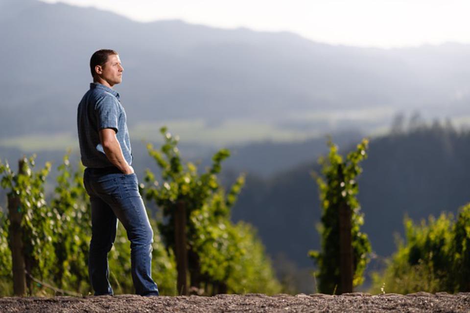 Winemaker and viticulturist Alan Viader in his Howell Mountain vineyards. 