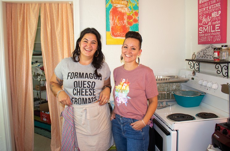 Sarah Carlock (left) with Krista Miller, who helps style the boxes.