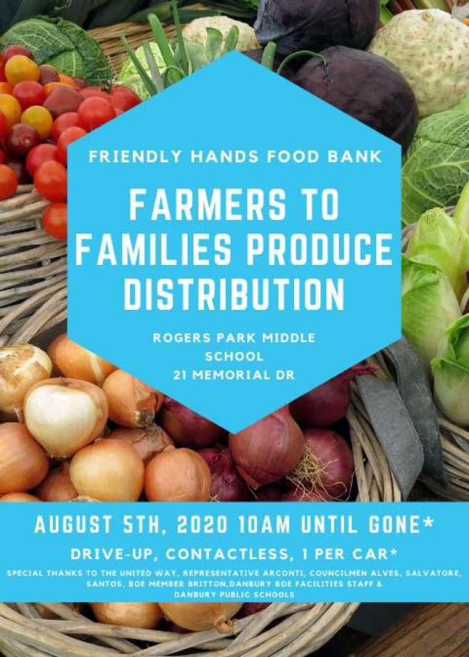 Food will be distributed beginning at 10 a.m. Wednesday at Rogers Park Middle School in Danbury. Photo: / Contributed Photo