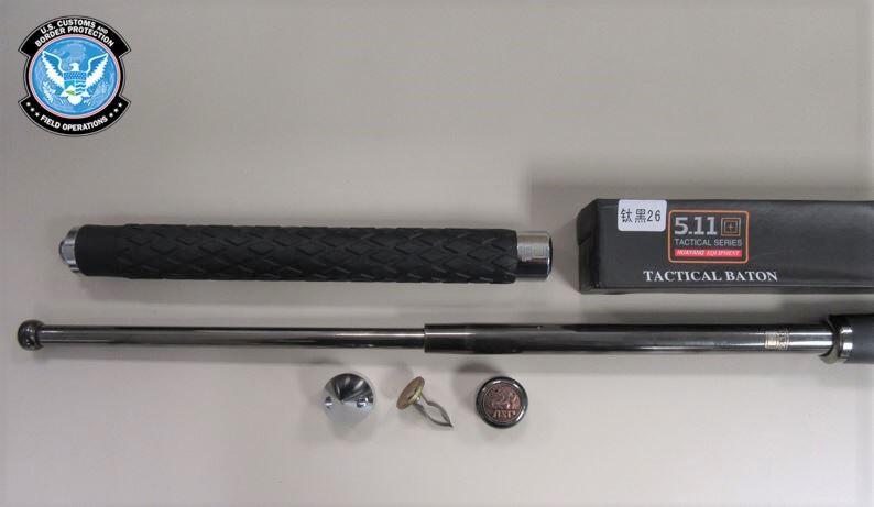 The counterfeit batons were manifested as "selfie sticks" and "window breakers," according to the U.S. Customs and Border Protection.