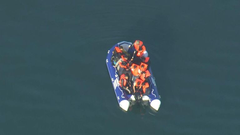 Eleven people were seen on one small boat