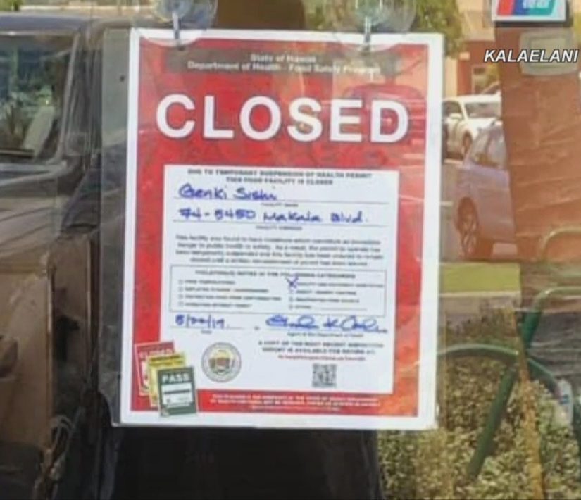 Cockroach infestation nets red placard for Kona eatery