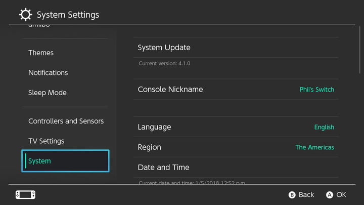 how to factory reset nintendo switch system menu