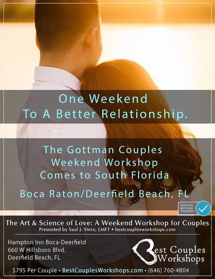 The Gottman Couples Weekend Workshop South Florida October 2020