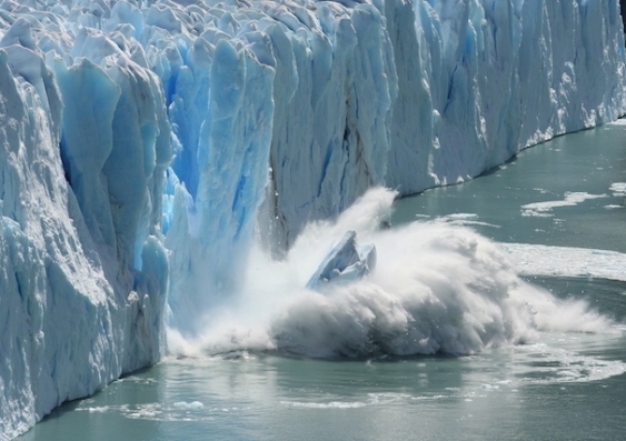 A glacier melts in Antarctica
