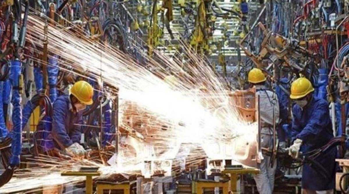 Factory output decline, industrial growth, covid lockdown restrictions, indian economy, indian express news