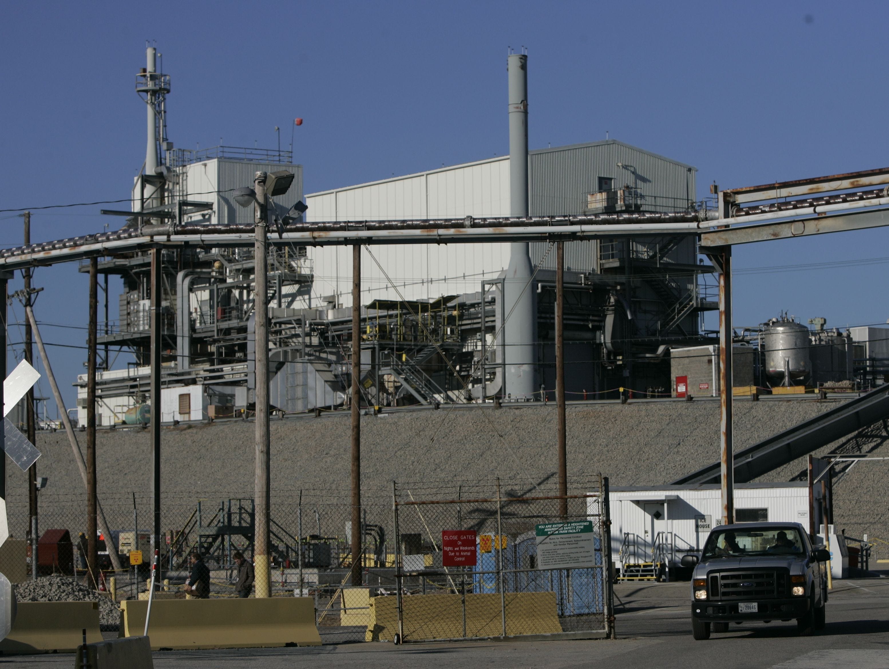 A tank farm containing radioactive material at the Savannah River Site in South Carolina.