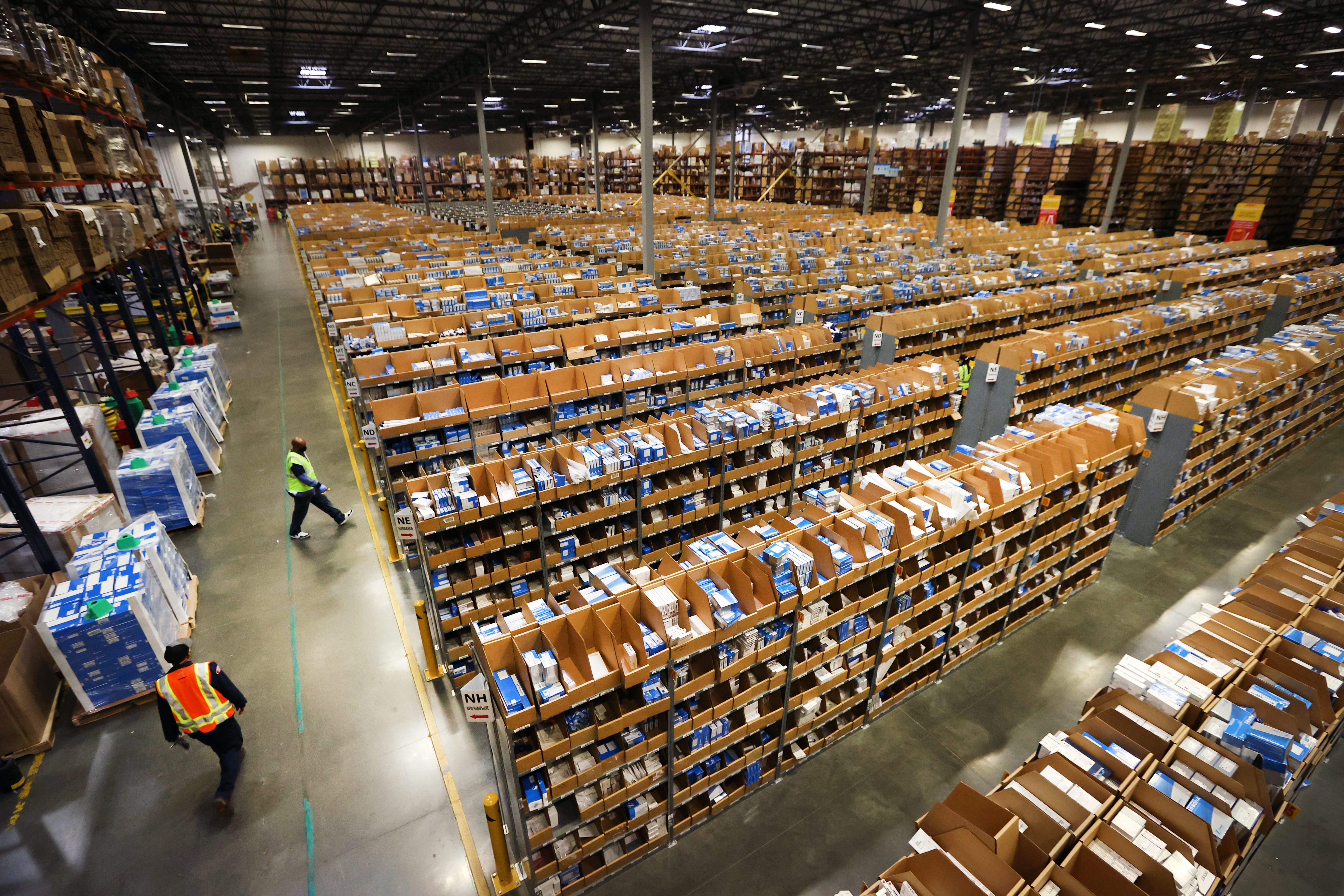 Tens of thousands of medical supply packages are sorted daily for regional and international shipping from the DHL Supply Chain facility in Southaven Monday, Oct. 5, 2020. 