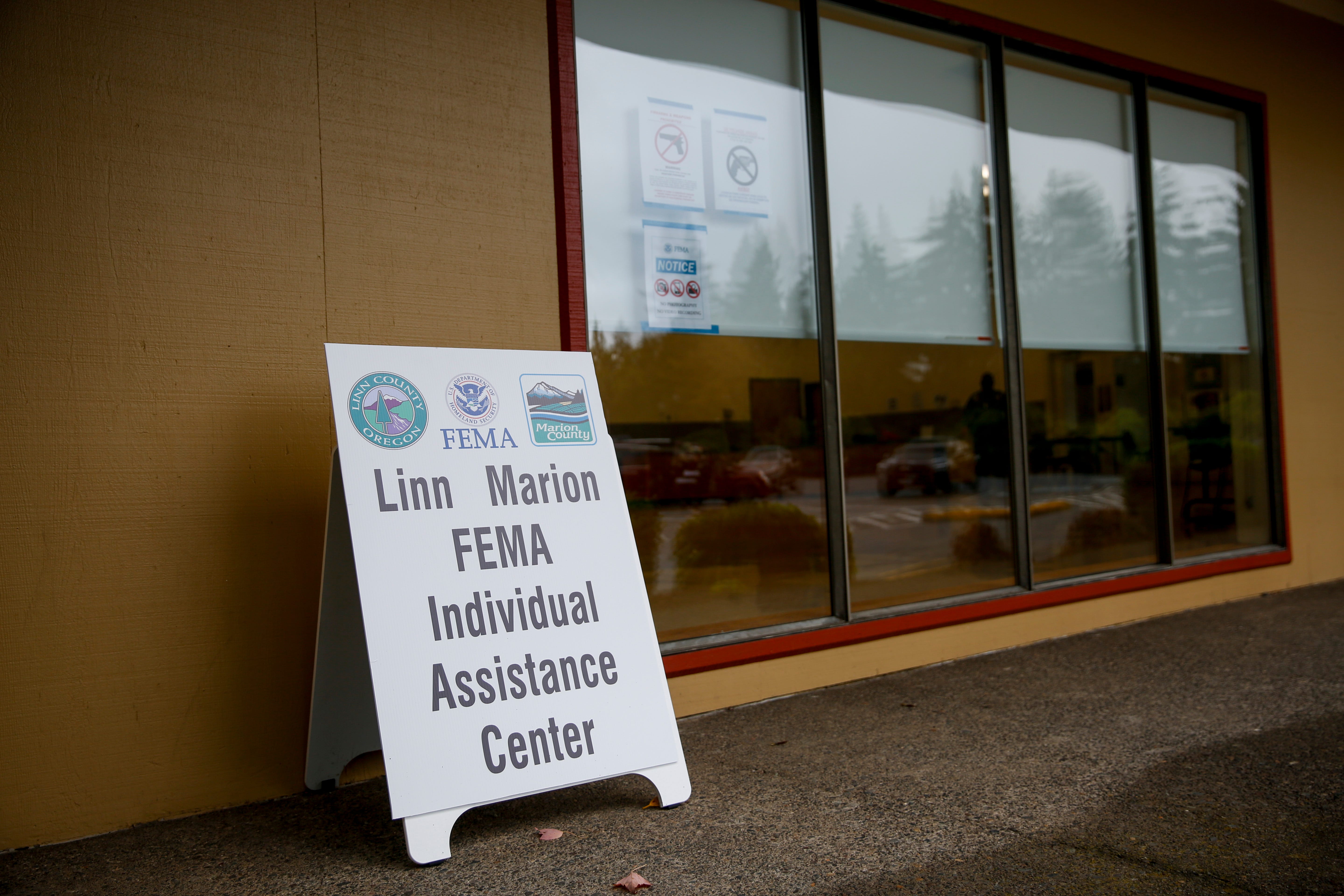 Resources are available through FEMA for Santiam Canyon residents recovering from the wildfires on Monday, Oct. 12, 2020 at the Community Center in Stayton, Oregon. 