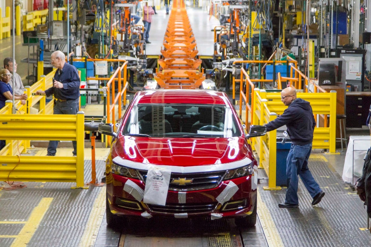 The last Chevrolet Impala to be built at Detroit-Hamtramck Assembly rolled off the line Thursday, Feb. 27, 2020. It's the last internal combustion engine car to be built at the plant. GM will idle the factory for 12-18 months and retool it to build all-electric vehicles.