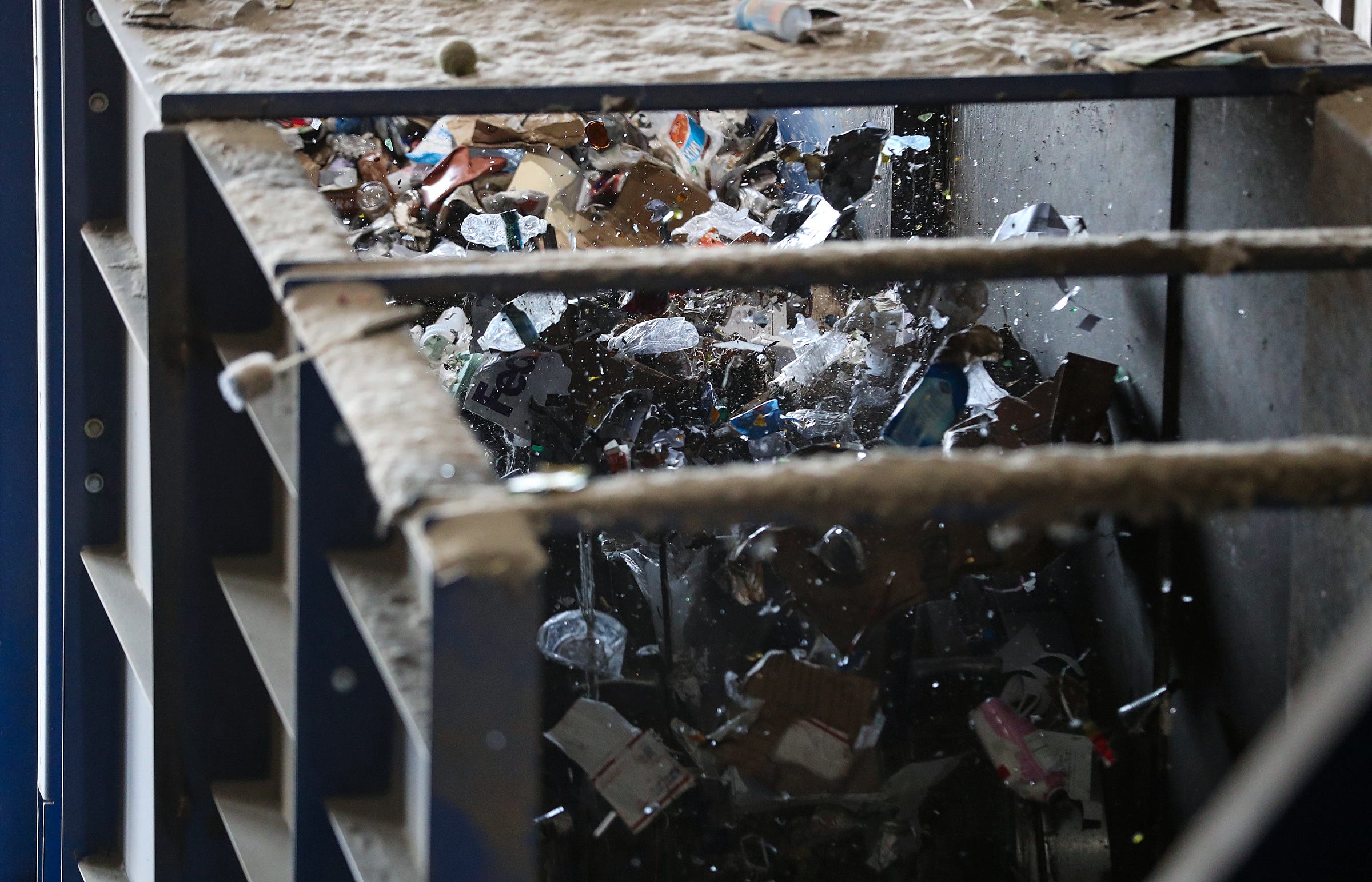 Items move through the sorting process at the Republic Recycling facility in Indianapolis on Wednesday, Sept. 9, 2020.