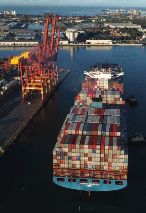 Port of Melbourne container terminal. Port of Melbourne container terminal.