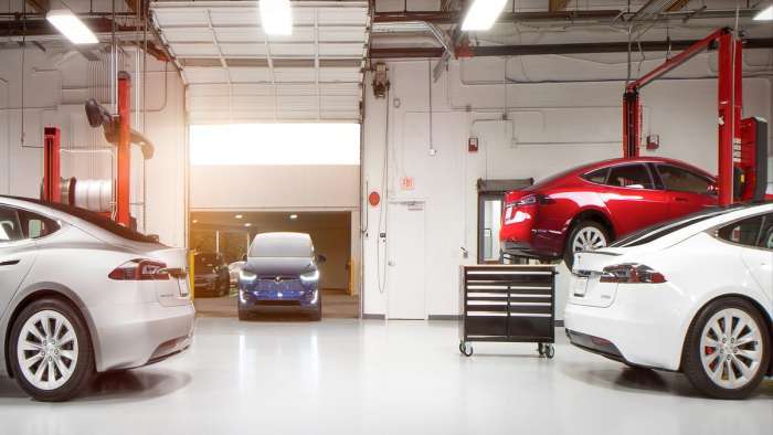 Tesla service bay 