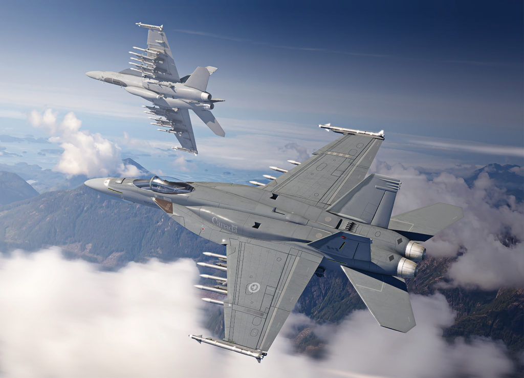 The Block III Super Hornet features conformal fuel tanks (behind the cockpit on the jet's 