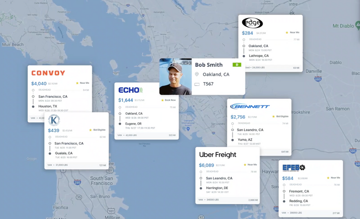 Partners such as Echo Global Logistics, Uber Freight, Edge Logistics, Bennett, EPES Logistics, Page Trucking, Keller Freight Solutions, and Parade will post thousands of loads to KeepTruckin's Smart Load Board. - Photo: Screenshot from KeepTruckin video