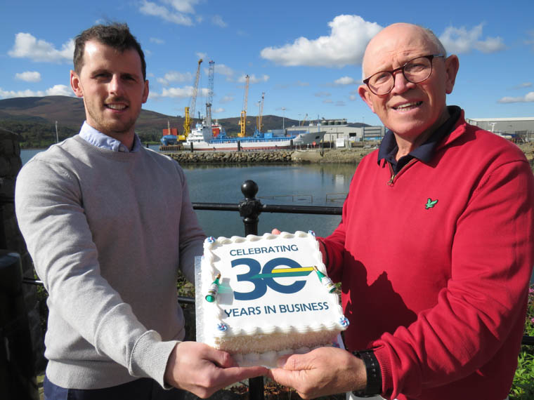It is a particularly difficult time for the freight and transport sectors at the moment. One company that is utilising all its experience to stay on top of things is local freight forwarder Trans Europe Express (TEE). The Warrenpoint company is celebrating its 30th anniversary this week and is looking forward with optimism to many more major milestones. Pictured marking the occasion is Ryan McGovern, Business Development, TEE and his father Vincent McGovern, Managing Director, TEE. It is a particularly difficult time for the freight and transport sectors at the moment. One company that is utilising all its experience to stay on top of things is local freight forwarder Trans Europe Express (TEE). The Warrenpoint company is celebrating its 30th anniversary this week and is looking forward with optimism to many more major milestones. Pictured marking the occasion is Ryan McGovern, Business Development, TEE and his father Vincent McGovern, Managing Director, TEE.