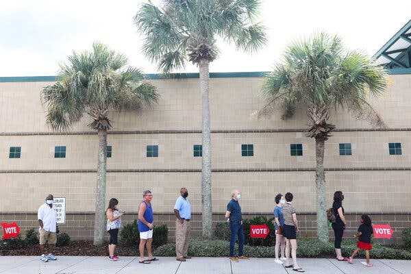 Voters lined up in Tampa, Fla., this month to cast their ballots.