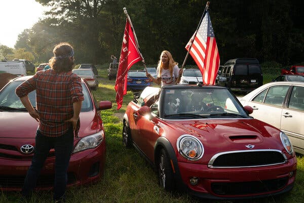A terse exchange between Biden and Trump supporters near Mr. Biden’s event in Atlanta.