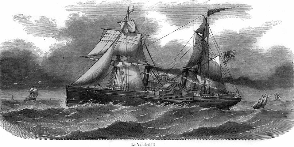 The American steamer ″Vanderbilt″, which is the name of the shipowner, crossing New York-Le Havre from 1857.