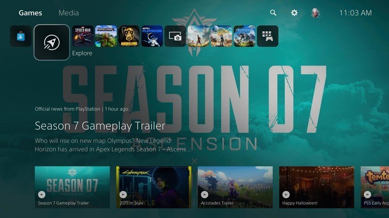 PS5 Dashboard Explore