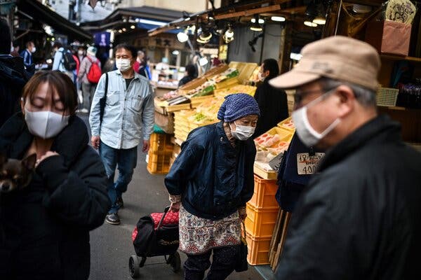 At a market in Tokyo on Saturday.