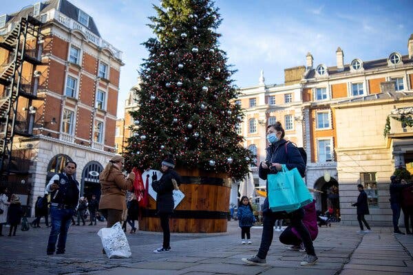 Covent Garden in London on Sunday, with England still under tough restrictions.