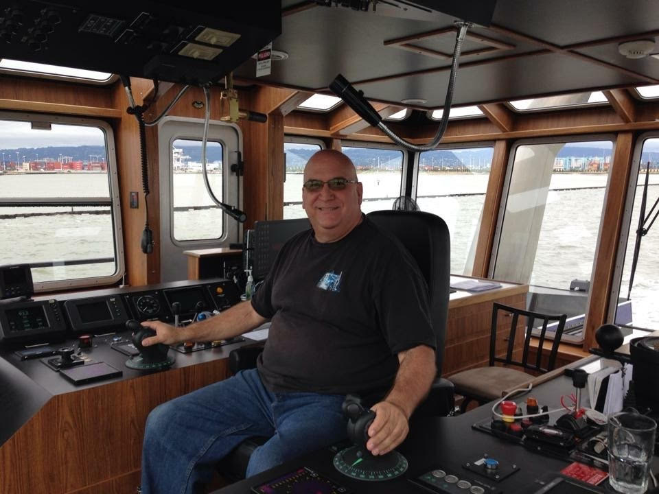 Arizona resident David Cadiz, shown at the controls of a tugboat in San Francisco Bay.