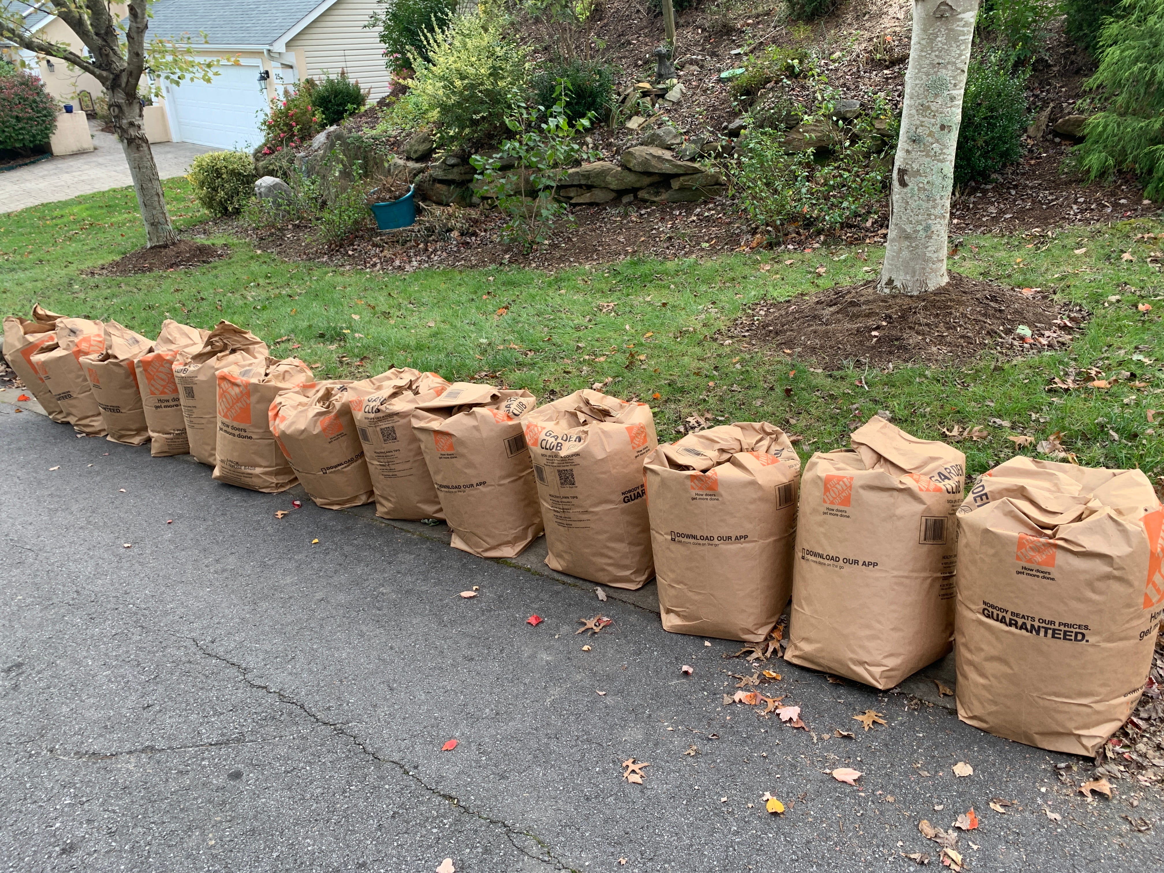 The city of Asheville auctioned off its leaf-sucking trucks back in 2011, switching to a system that requires residents to bag leaves for pickup.