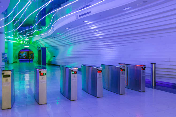 Office security turnstile.